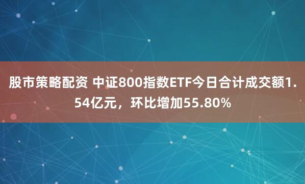 股市策略配资 中证800指数ETF今日合计成交额1.54亿元，环比增加55.80%